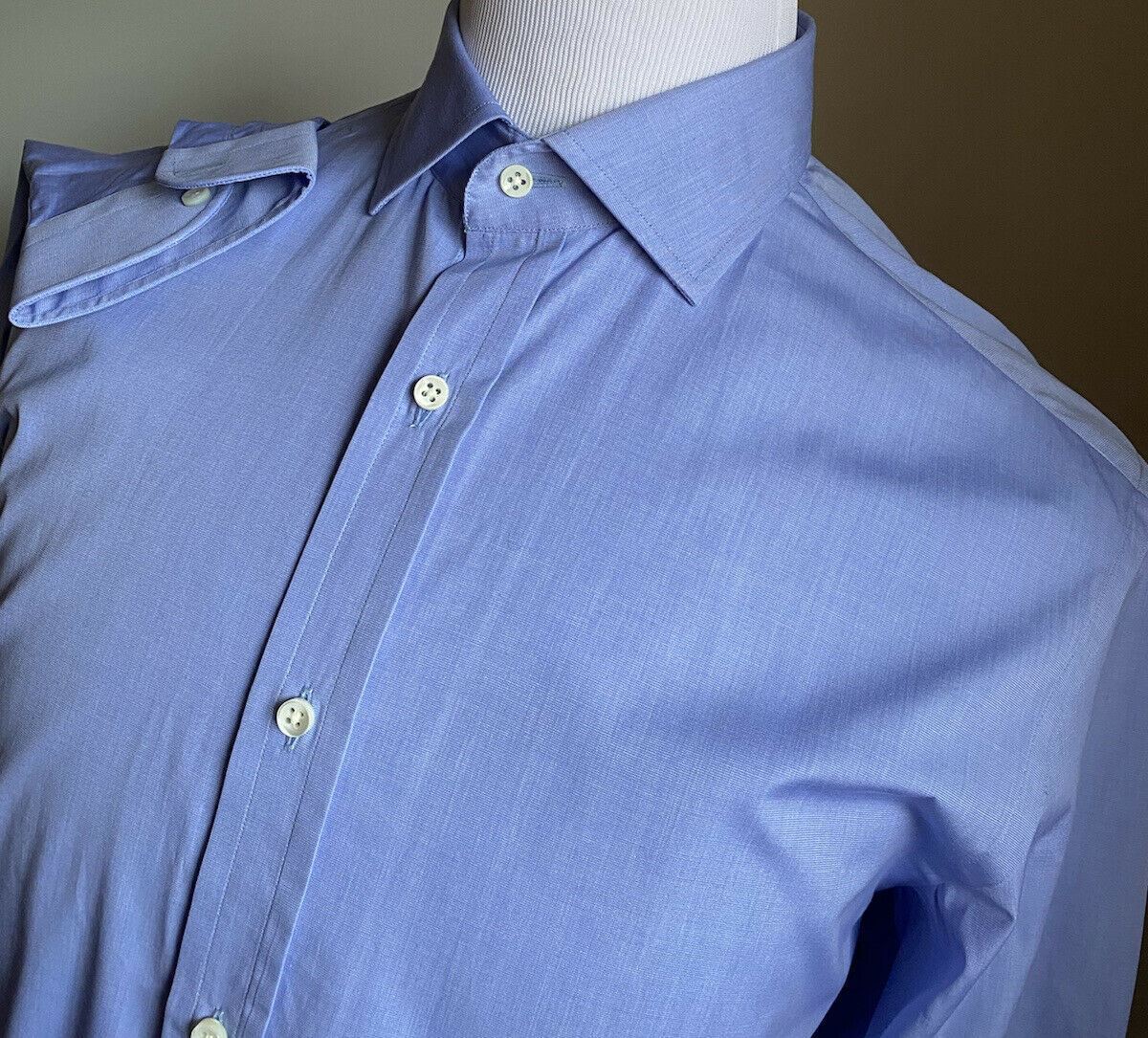 NWT $395 Ralph Lauren Purple Label Harrison Мужская классическая рубашка синяя, размер 17, Италия 
