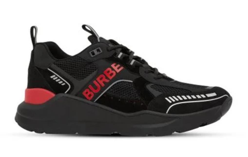 NIB $850 Burberry TNR Sean Men's Black/Red Sneakers 9 US (42 Eu) 8057350 IT