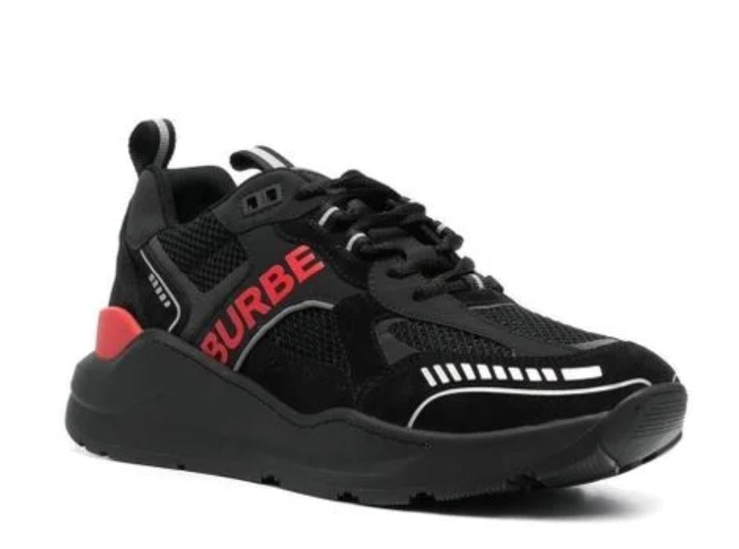 NIB $850 Burberry TNR Sean Men's Black/Red Sneakers 9.5 US (42.5 Eu) 8057350 IT