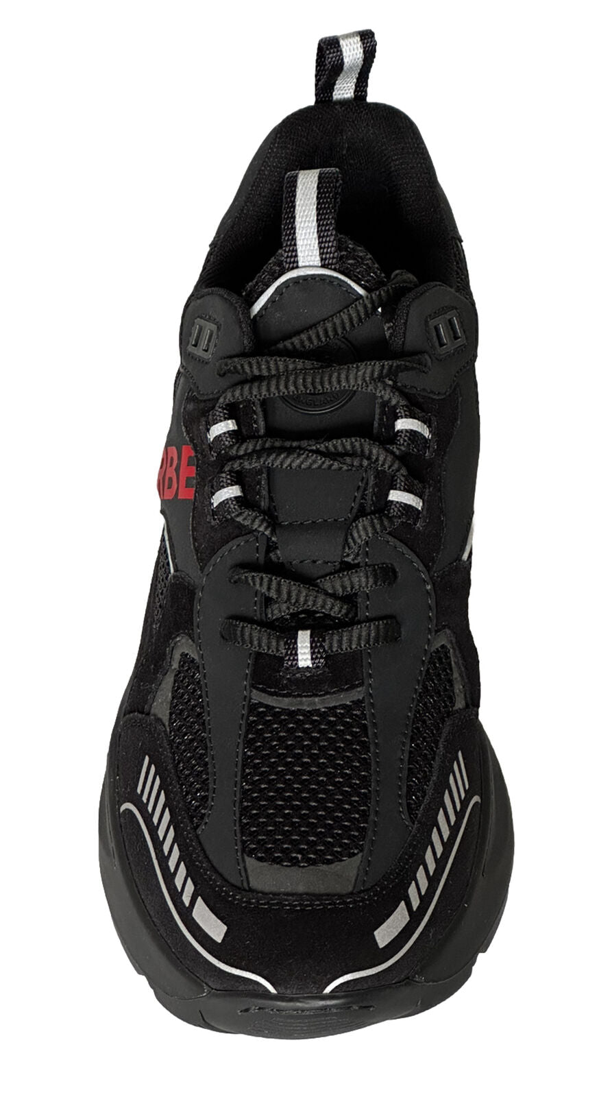 NIB 850 $ Burberry TNR Sean Herren-Sneaker in Schwarz/Rot 9,5 US (42,5 Eu) 8057350 IT 