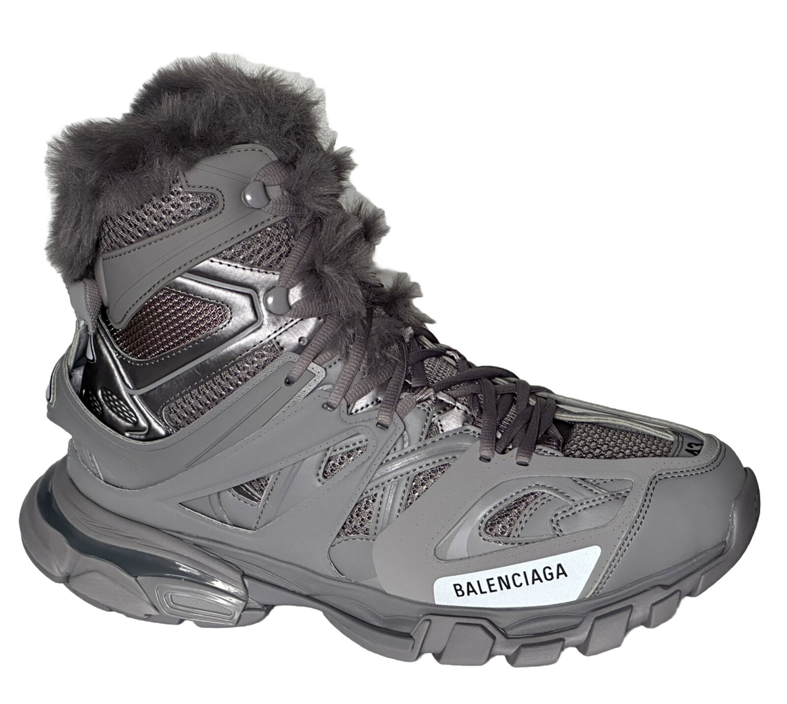 NIB 1490 долларов США Balenciaga Мужские серые кроссовки Track Hike на подкладке из искусственного меха 10 США (43 ЕС) 