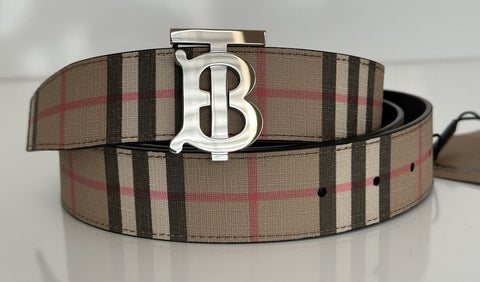 NWT $580 Burberry TB Leather Archive Beige Reversible Belt 44/110 8046568 Italy