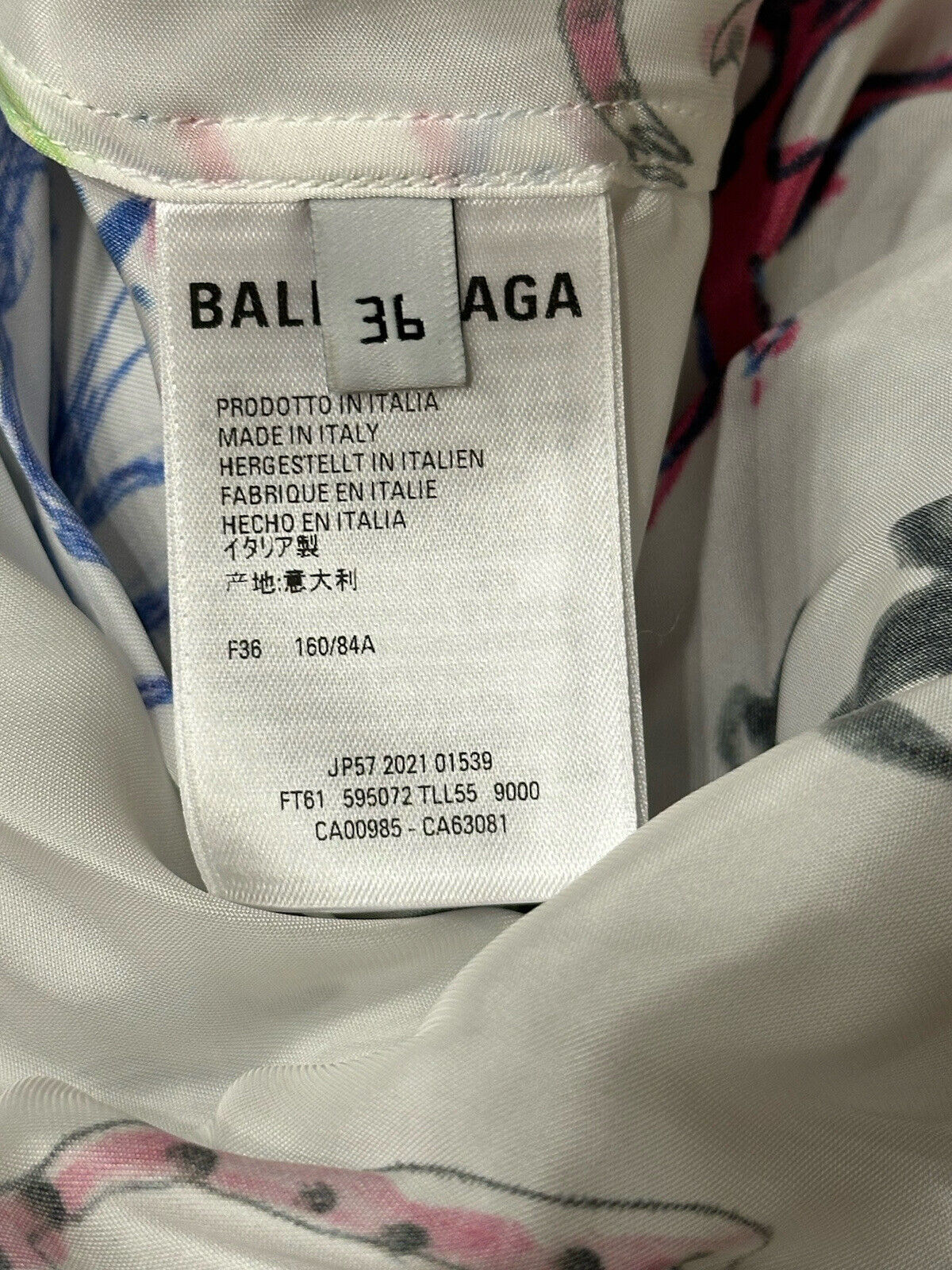 Neu mit Etikett: 1.590 $ Balenciaga Artist Doodle Graphic Bluse für Damen 4 US (36 Euro) Italien