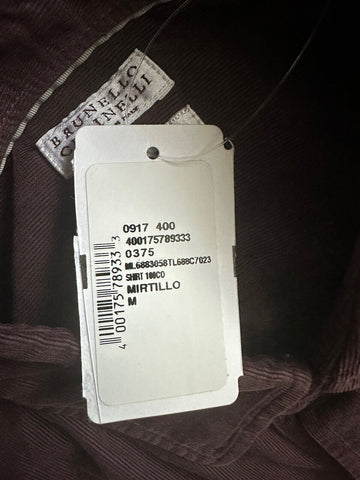 NWT $695 Brunello Cucinelli Western Corduroy Button Down Shirt M Made in Italy