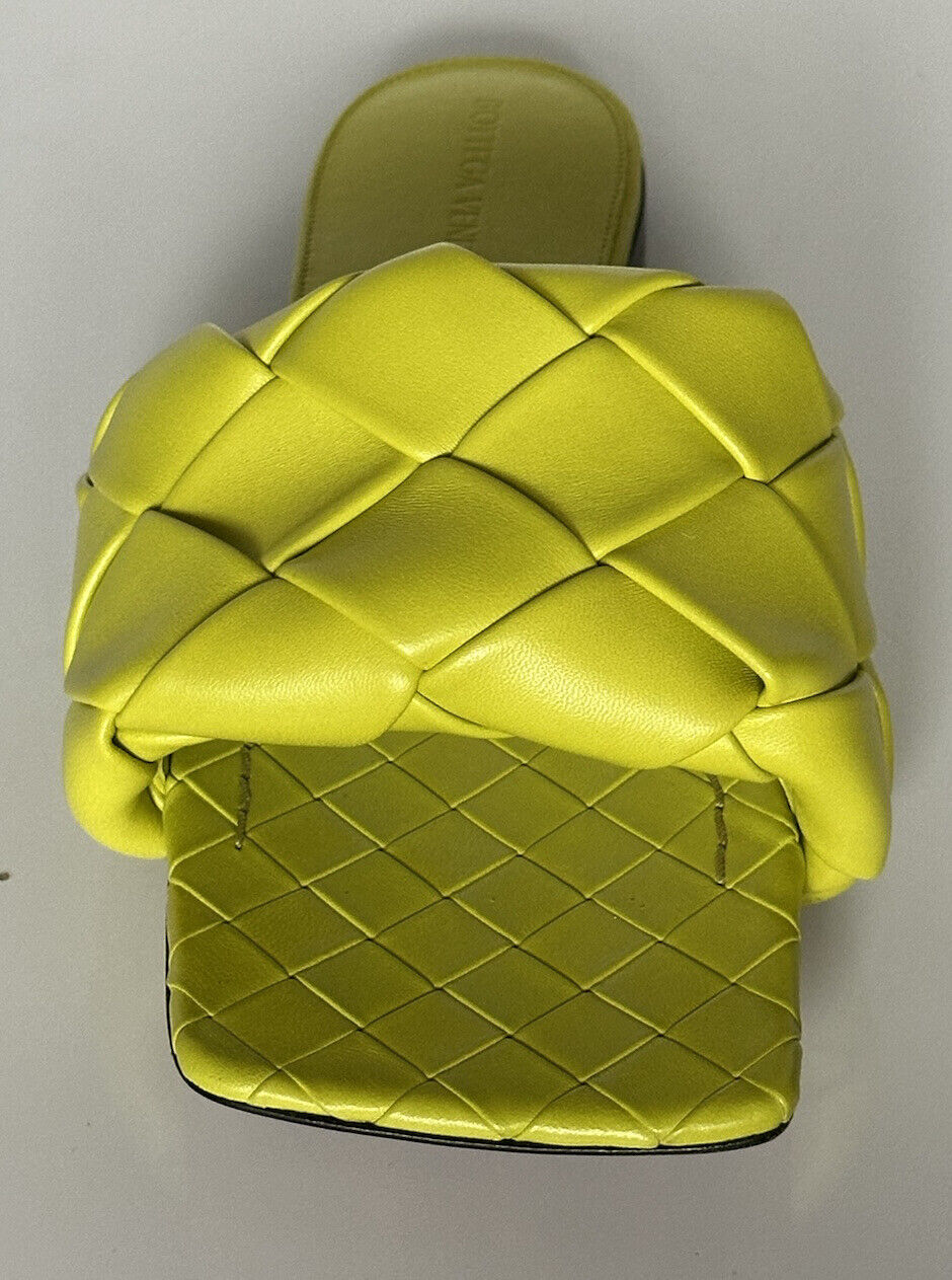 NWT 1350 долларов США Bottega Veneta Желтые лимонные сандалии на плоской подошве Туфли 11 США (41 евро) 608853 