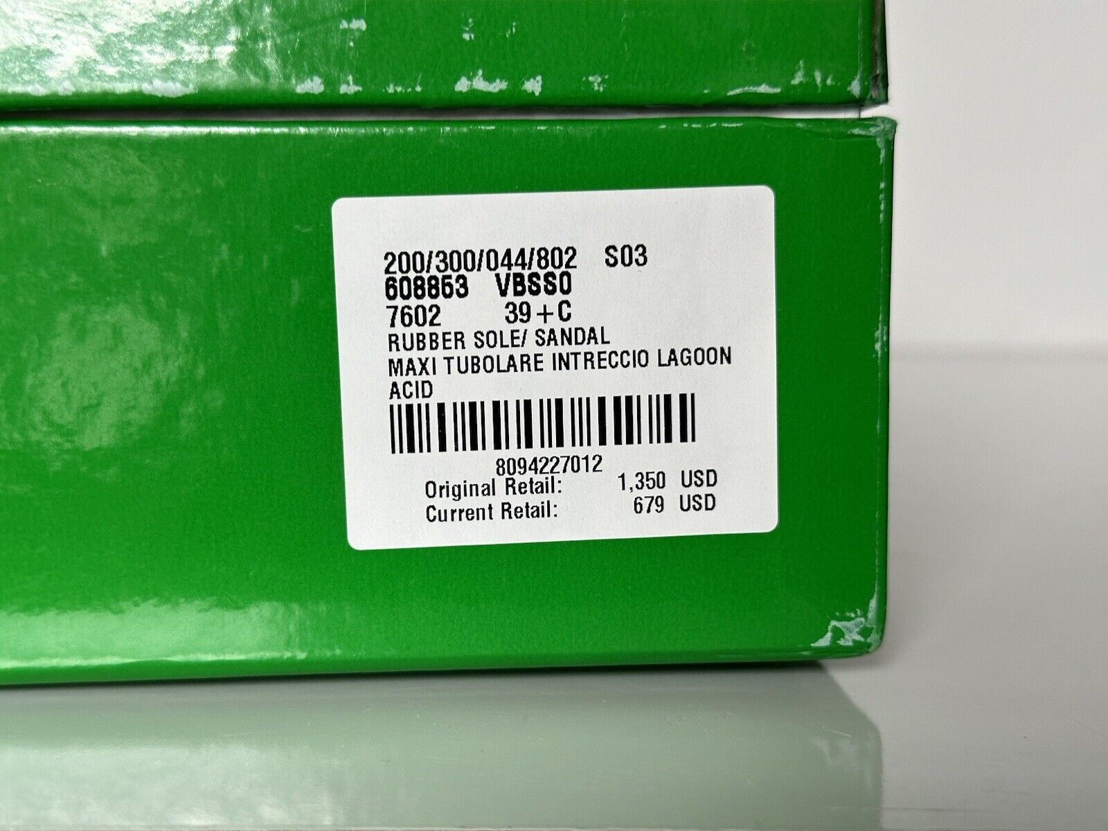 Neu mit Etikett: 1350 $ Bottega Veneta Acid Flat Sandalen Schuhe 9,5 US (39,5 Euro) 608853 