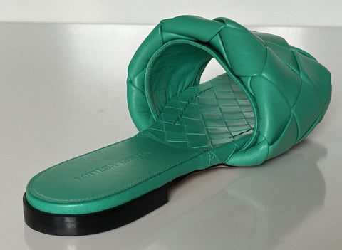 NWT $ 1350 Bottega Veneta Grüne Loden-Flachsandalen-Schuhe 11,5 US (41,5 EU) 608853 