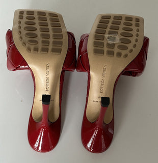 СЗТ $1500 Bottega Veneta Lido Intrecciato Кожаные сабо Red Sienna 8 США 608854 