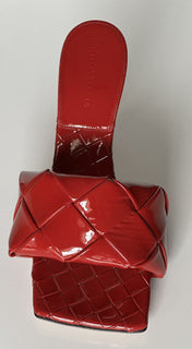 СЗТ $1500 Bottega Veneta Lido Intrecciato Кожаные сабо Red Sienna 8 США 608854 