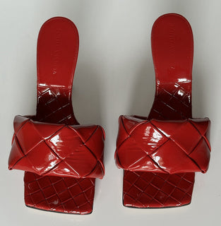 СЗТ $1500 Bottega Veneta Lido Intrecciato Кожаные сабо Red Sienna 8 США 608854 
