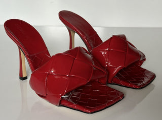 СЗТ $1500 Bottega Veneta Lido Intrecciato Кожаные сабо Red Sienna 8 США 608854 