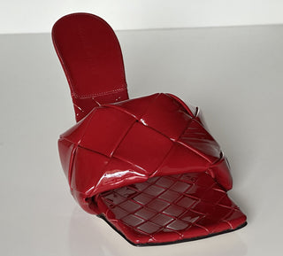 СЗТ $1500 Bottega Veneta Lido Intrecciato Кожаные сабо Red Sienna 8 США 608854 