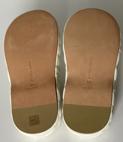 NIB $ 1450 Bottega Veneta Weiße gepolsterte Sandalen aus gestepptem Leder 9 US 708885 IT 