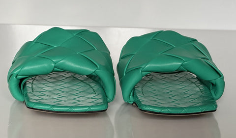 NWT $1350 Bottega Veneta Green Loden Flat Sandals Shoes 9 US (39 Euro) 608853