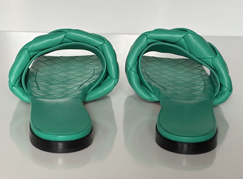 NWT $1350 Bottega Veneta Green Loden Flat Sandals Shoes 9 US (39 Euro) 608853