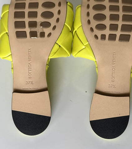 NWT $1350 Bottega Veneta Yellow Lemon Flat Sandals Shoes 7.5 US (37.5 Eu) 608853