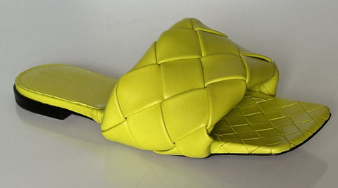 NWT $1350 Bottega Veneta Yellow Lemon Flat Sandals Shoes 9 US (39 Euro) 608853