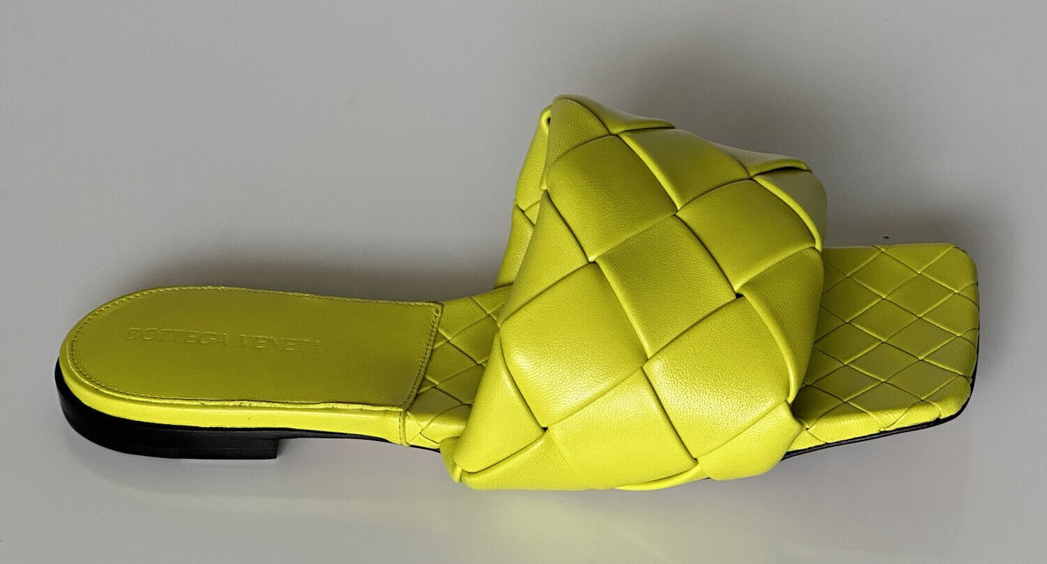 NWT 1350 долларов США Bottega Veneta Желтые лимонные сандалии на плоской подошве 9 США (39 евро) 608853 