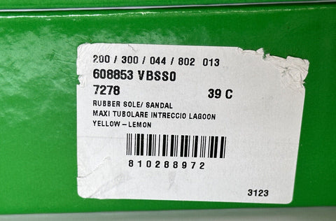 NWT $1350 Bottega Veneta Yellow Lemon Flat Sandals Shoes 9 US (39 Euro) 608853