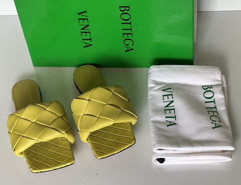 Neu mit Etikett: 1350 $ Bottega Veneta Acid Flat Sandalen Schuhe 8,5 US (38,5 Euro) 608853 