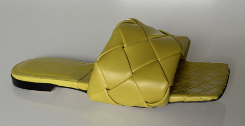 Neu mit Etikett: 1350 $ Bottega Veneta Acid Flat Sandalen Schuhe 8,5 US (38,5 Euro) 608853 