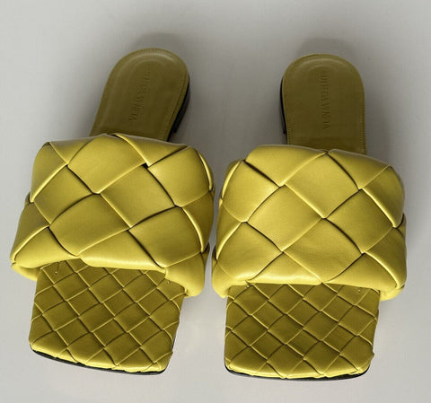 Neu mit Etikett: 1350 $ Bottega Veneta Acid Flat Sandalen Schuhe 8,5 US (38,5 Euro) 608853 