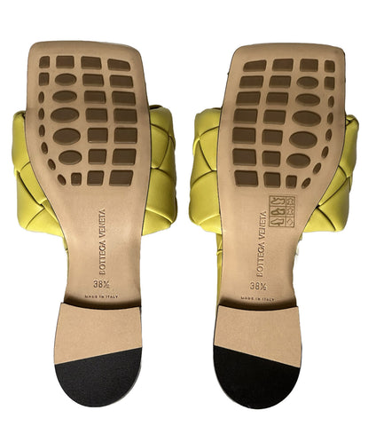 Neu mit Etikett: 1350 $ Bottega Veneta Acid Flat Sandalen Schuhe 8,5 US (38,5 Euro) 608853 