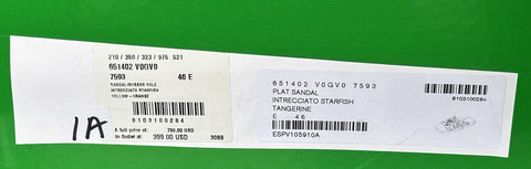 NIB $790 Bottega Veneta Intrecciato Starfish Tangerine Sandals 13 US (46) 651402