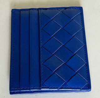 NWT $420 Bottega Veneta Мужской кожаный футляр для визиток intrecciato Синий 635057 Италия 