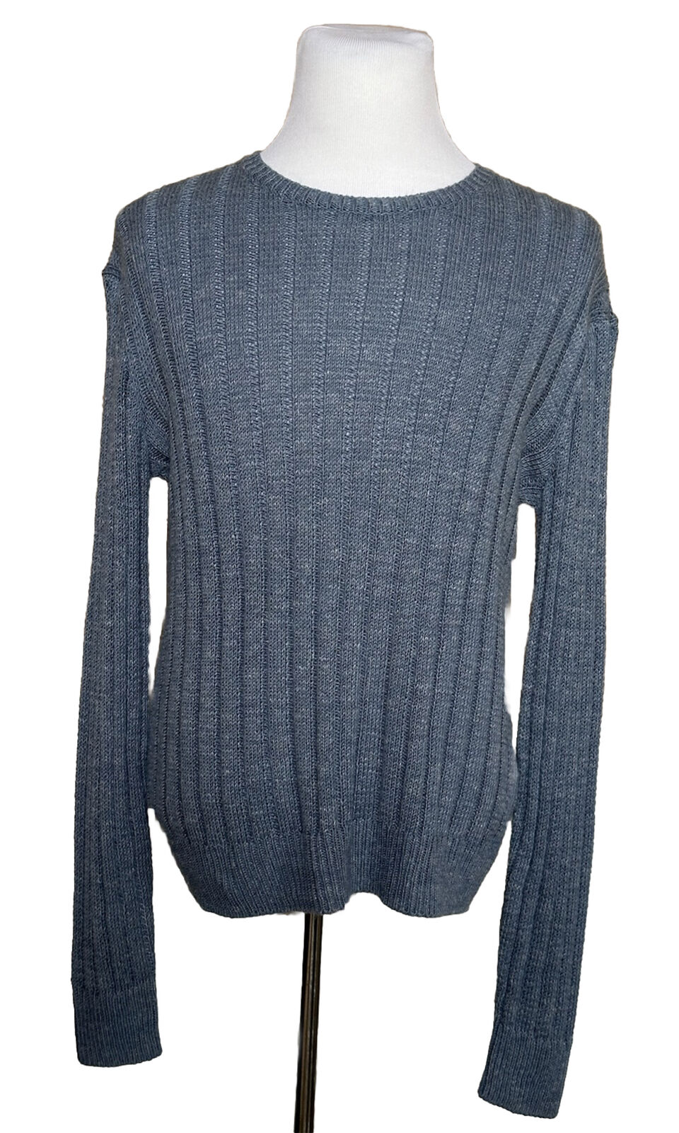 СЗТ $1095 Polo Ralph Lauren Purple Label Синий вязаный свитер из шелка/льна M 