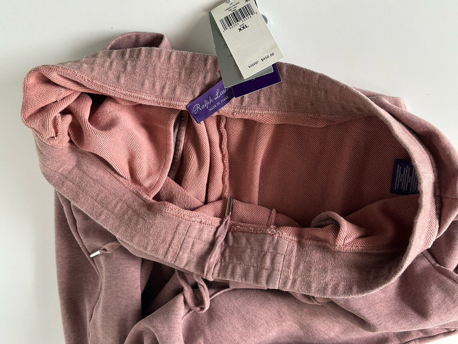 Neu mit Etikett: 450 $ Ralph Lauren Purple Label Lässige rosa Hose 2XL Hergestellt in Italien 
