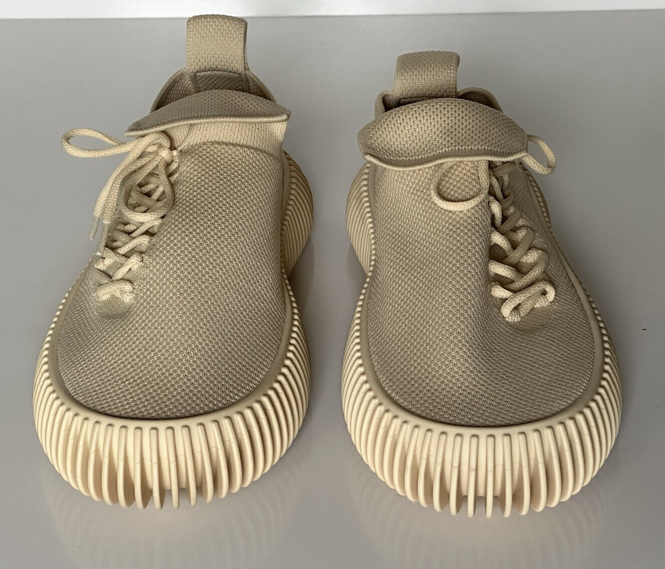 NIB 920 $ Bottega Veneta Tech Knit Cane Sugar Sneakers für Herren 7 US (40 Eu) 690112 