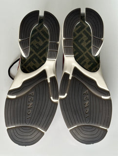 NIB 1100 долларов США Бордовые кроссовки Fendi FF Logo из ткани/кожи 11 US (44 EU) 7E1555