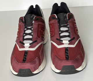 NIB 1100 долларов США Бордовые кроссовки Fendi FF Logo из ткани/кожи 12 US (45 EU) 7E1555