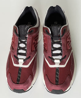 NIB 1100 долларов США Бордовые кроссовки Fendi FF Logo из ткани/кожи 12 US (45 EU) 7E1555