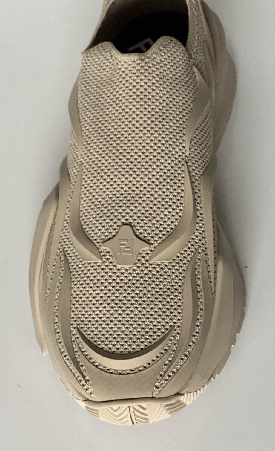 Мужские бежевые кроссовки Fendi Flow NIB 1050 из ткани 12 США (45 евро) 7E1504 Италия 