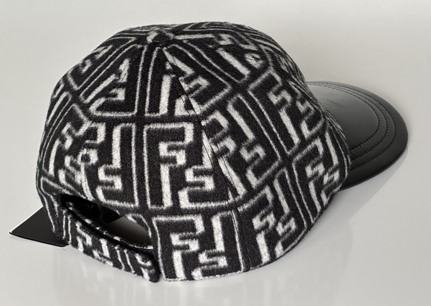 NWT $790 Fendi All-Over FF Motif Black/White Wool Baseball Cap Hat Italy FXQ768