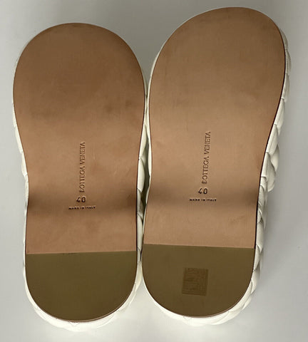 NIB $1450 Bottega Veneta White Quilted Leather Padded Sandals 10 US 708885 IT