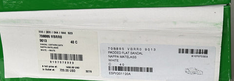 NIB $1450 Bottega Veneta White Quilted Leather Padded Sandals 10 US 708885 IT