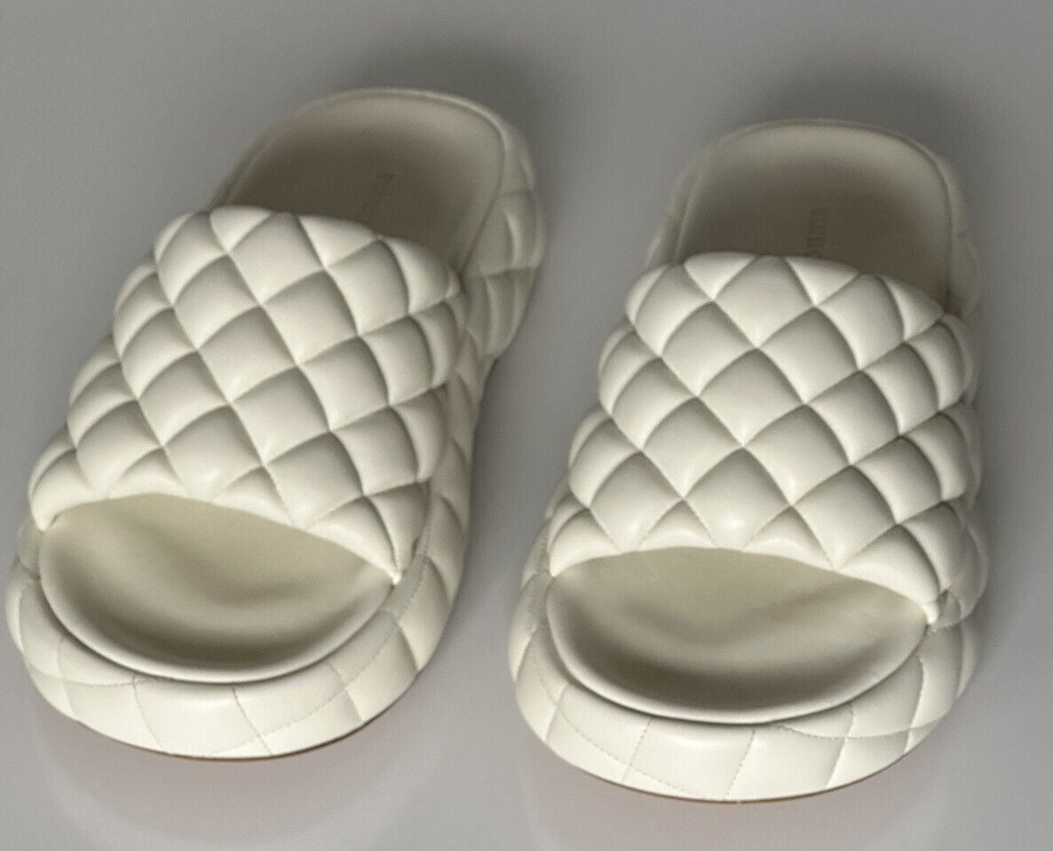 Белые кожаные стеганые сандалии Bottega Veneta 1450 долларов США 7 США 708885 IT