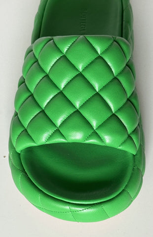 NIB $1450 Bottega Veneta Green Quilted Leather Padded Sandals 9 US 708885 3708