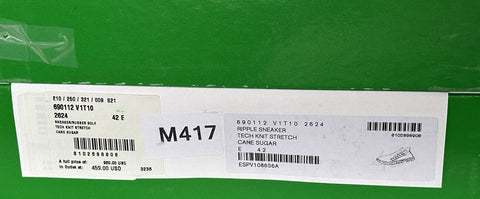 NIB $920 Bottega Veneta Men's Tech Knit Cane Sugar Sneakers 9 US (42 Eu) 690112