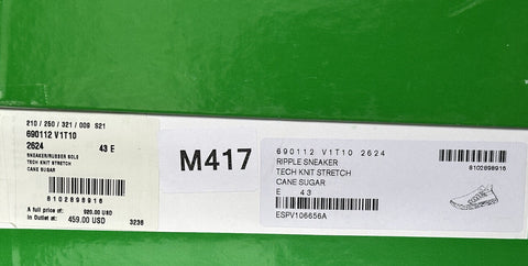 NIB 920 $ Bottega Veneta Tech Knit Cane Sugar Sneakers für Herren 10 US (43 Eu) 690112