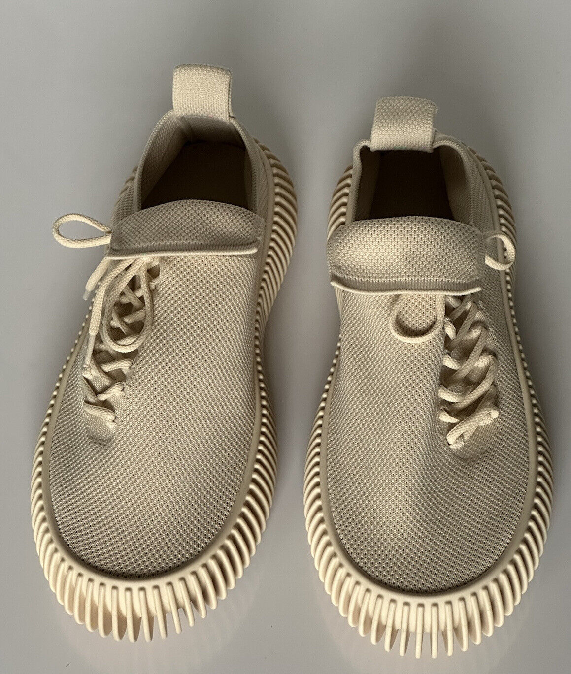 NIB $920 Bottega Veneta Men's Tech Knit Cane Sugar Sneakers 10 US (43 Eu) 690112