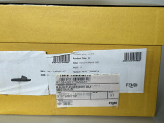 NIB 460 долларов США Мужские резиновые шлепанцы Fendi FF, черные/красные 12 США/11 Великобритания 7X1377 Италия