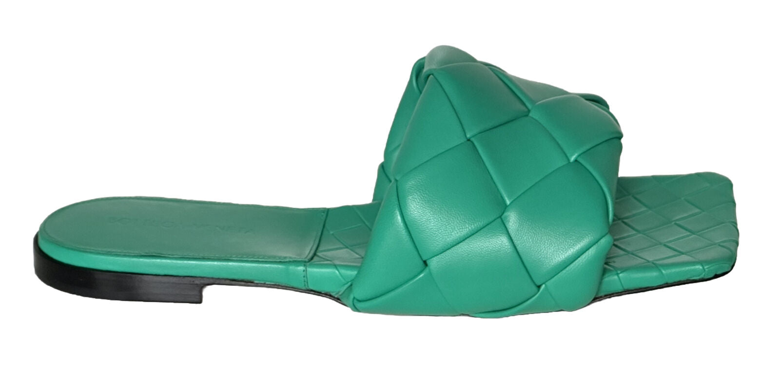 NWT 1350 долларов США Bottega Veneta Green Loden Сандалии на плоской подошве Обувь 7 США (37 евро) 608853