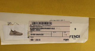 NIB 1050 Fendi Flow Мужские бежевые кроссовки из ткани 10 США (43 евро) 7E1504 Италия
