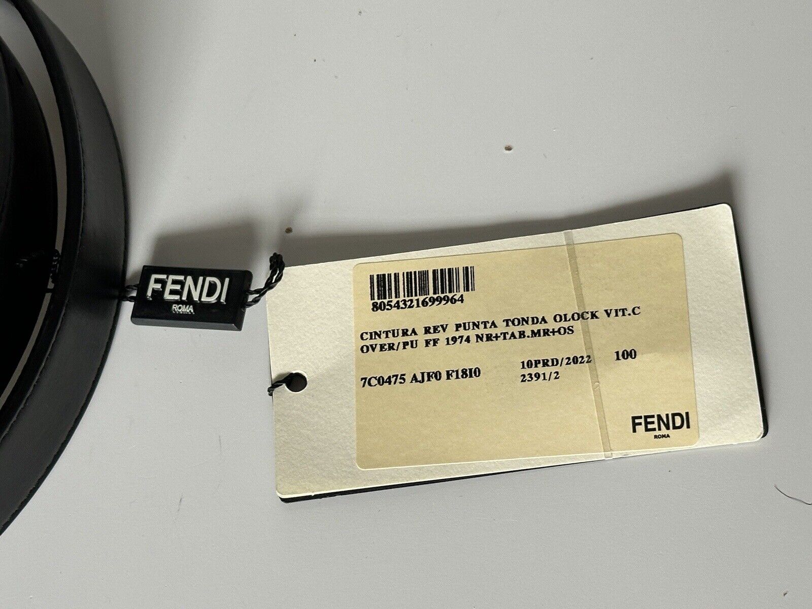 Neu mit Etikett: 630 $ Fendi FF O'lock Wendegürtel aus Leder in Schwarz/Braun 100/40 Italien 7C0475