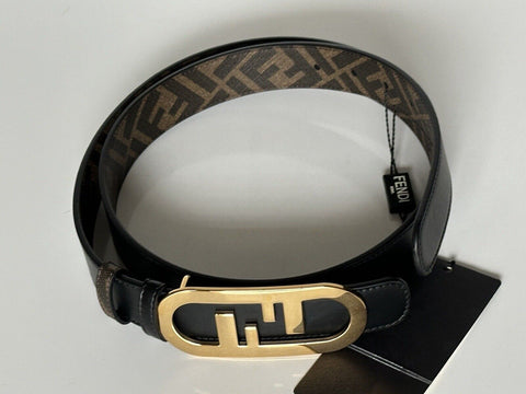 NWT $630 Fendi FF O’lock Leather Reversible Black/Brown Belt 95/38 Italy 7C0475