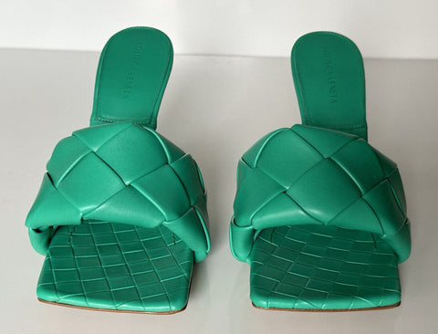 NWT $1500 Bottega Veneta Lido Intrecciato Leather Mules Green 8.5 US 608854